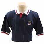 Paul Azingers 2002 Ryder Cup at The Belfry Team USA Antigua Navy Striped Golf Polo - Large