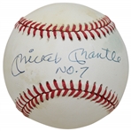 Mickey Mantle Signed Rawlings Official American League Baseball w/No. 7 JSA ALOA