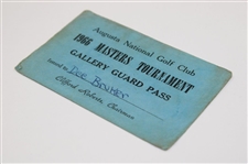 1966 Augusta National Golf Club Masters Tournament Issued Gallery Guard Pass to Dee Bruker