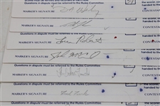 Twenty (20) 1989 Bank of Boston Classic Official Tournament Used Scorecards - 40 Signatures!