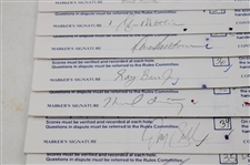 Twenty (20) 1989 Bank of Boston Classic Official Tournament Used Scorecards - 40 Signatures!