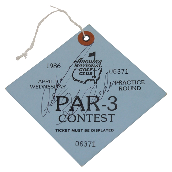 Past Champs & Runner-Up Norman Signed 1986 Par 3 Contest Wednesday Practice Round Ticket JSA ALOA