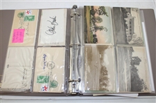 Binder of Postcards & First Day Covers Nelson Watkins & Others