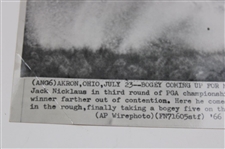 1966 Jack Nicklaus 'Bogey Coming Up For Nicklaus' PGA Championship Press Photo