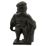Vintage Patented Golf Caddy Themed Bronzed Spelter 'Peter Putter' Pencil Holder