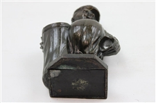 Vintage Patented Golf Caddy Themed Bronzed Spelter 'Peter Putter' Pencil Holder