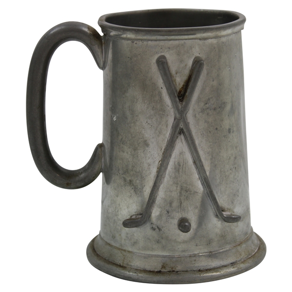 Vintage Gentry Pewter Beer Stein with Crossed Golf Clubs & Golf Ball in Relief