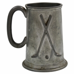 Vintage Gentry Pewter Beer Stein with Crossed Golf Clubs & Golf Ball in Relief