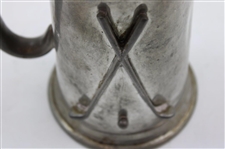Vintage Gentry Pewter Beer Stein with Crossed Golf Clubs & Golf Ball in Relief
