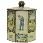 MacGregor Golf Themed Octagonal Tin Container with Lid - Employee Gift - Made in Belgium