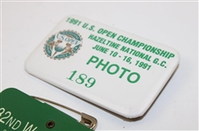 1989 Walker Cup at Peachtree GC Media Badge & 1991 US Open at Hazeltine Photo Badge #189