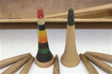 c.Late 1800's Miniature Parlor Table Croquet Set in Pine Box - Hutchin & Noyes & Co.