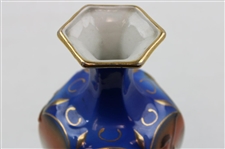Hexagonal Ceramic Footed Vase w/Hand Painted Post-Swing Golfer & Caddie Observing