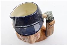 c.1970 Royal Doulton Large Ceramic Golfer Mug with Golf Clubs & Golf Bag
