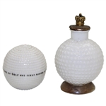 Two (2) Carlton China Crest Logo Bramble Golf Balls - Worthing & Canada
