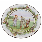 c.1920 Humorous Ceramic Carry Your Caddie Sir? Plate Made by Bridgewood