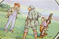 c.1920 Humorous Ceramic 'Carry Your Caddie Sir''? Plate Made by Bridgewood