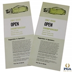 Two (2) 1962 US Open at Oakmont Country Club Pairing Sheets