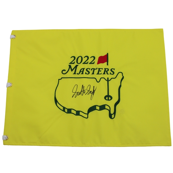 Scottie Scheffler Signed 2022 Masters Embroidered Flag JSA ALOA