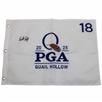 Scottie Scheffler Signed 2025 PGA Championship at Quail Hollow Embroidered Flag JSA ALOA