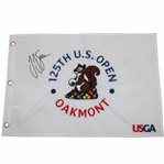 Champion JJ Spaun Signed 2025 US Open at Oakmont Embroidered Flag JSA ALOA