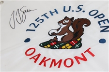 Champion JJ Spaun Signed 2025 US Open at Oakmont Embroidered Flag JSA ALOA