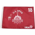 Justin Rose Signed 2013 US Open at Merion Red Screen Flag JSA ALOA