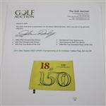 John Daly Signed 2022 OPEN Championship at St Andrews Yellow Flag JSA ALOA