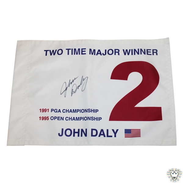 John Daly Signed 2 Time Major Winner Flag - Daly Collection JSA ALOA