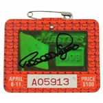Bernhard Langer Signed 1993 Masters Tournament SERIES Badge #A05913 JSA ALOA