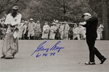 Gary Player Signed Black & White Post Swing 16x20 Photo w/'61 74 78' JSA ALOA