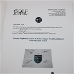 Goosen, Stephenson, Payne & Walters Signed World Golf Hall of Fame Flag JSA ALOA