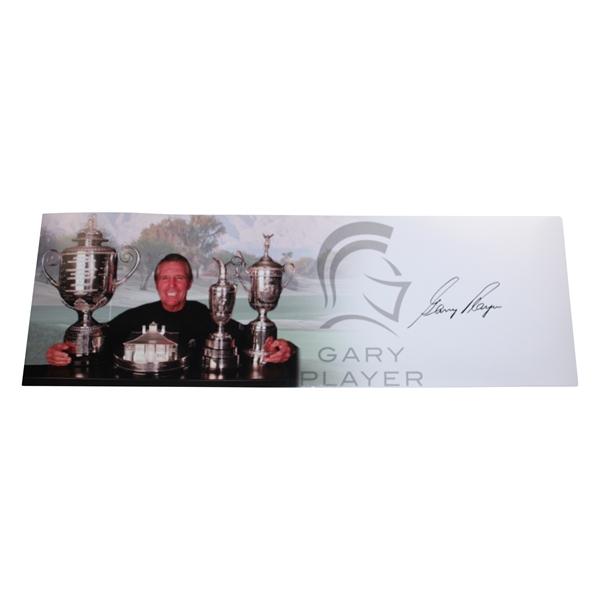 Gary Player Signed Grand Slam Trophy Panoramic 36 1/4x12 Collage JSA ALOA
