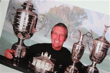 Gary Player Signed Grand Slam Trophy Panoramic 36 1/4x12 Collage JSA ALOA
