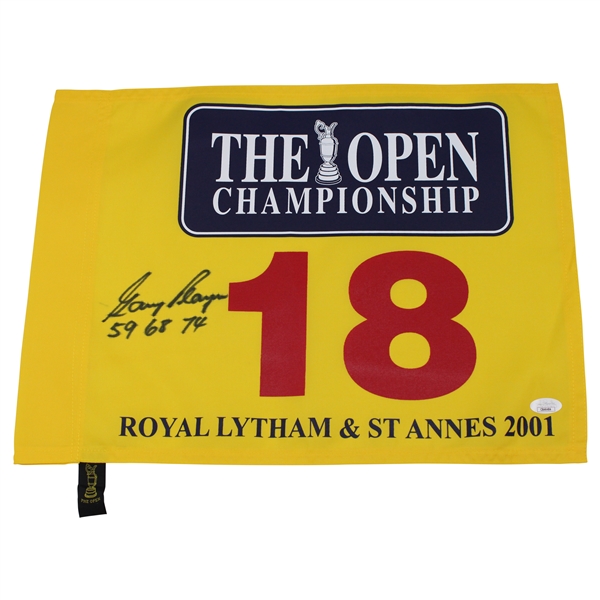 Gary Player Signed 2001 The OPEN at Royal Lytham & St. Annes Flag w/59 68 74 JSA #CB46484