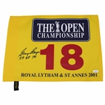 Gary Player Signed 2001 The OPEN at Royal Lytham & St. Annes Flag w/59 68 74 JSA #CB46484