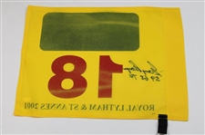 Gary Player Signed 2001 The OPEN at Royal Lytham & St. Annes Flag w/'59 68 74' JSA #CB46484