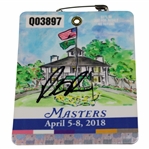 Patrick Reed Signed 2018 Masters Tournament SERIES Badge #Q03897 JSA ALOA