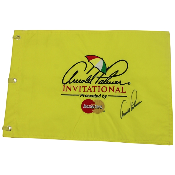 Arnold Palmer Signed Arnold Palmer Invitational Yellow Embroidered Flag JSA ALOA