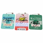 Nick Faldo Signed 1989, 1990, & 1996 Masters Tournament SERIES Badges JSA ALOA