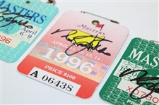 Nick Faldo Signed 1989, 1990, & 1996 Masters Tournament SERIES Badges JSA ALOA