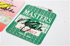Nick Faldo Signed 1989, 1990, & 1996 Masters Tournament SERIES Badges JSA ALOA