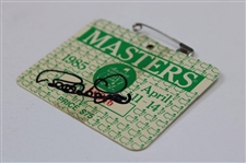 Bernhard Langer Signed 1985 Masters Tournament SERIES Badge #X18846 JSA ALOA