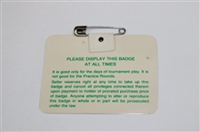 Bernhard Langer Signed 1985 Masters Tournament SERIES Badge #X18846 JSA ALOA
