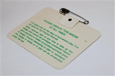 Bernhard Langer Signed 1985 Masters Tournament SERIES Badge #X18846 JSA ALOA