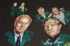 Jack Nicklaus & Gary Player Signed Big 3 Masters Green Jacket/Amen Corner Collage Image on Canvas JSA ALOA