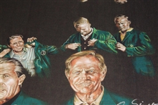 Jack Nicklaus & Gary Player Signed Big 3 Masters Green Jacket/Amen Corner Collage Image on Canvas JSA ALOA