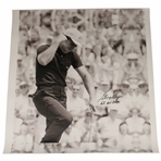 Gary Player Signed 1965 US Open B&W First Pump Image on 24x23 Canvas w/65 US Open JSA ALOA