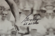 Gary Player Signed 1965 US Open B&W First Pump Image on 24x23 Canvas w/'65 US Open' JSA ALOA