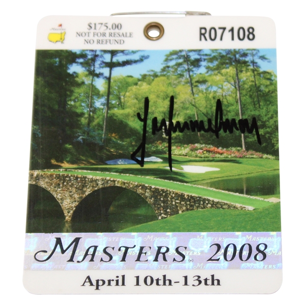 Trevor Immelman Signed 2008 Masters Tournament SERIES Badge #R07108 JSA ALOA